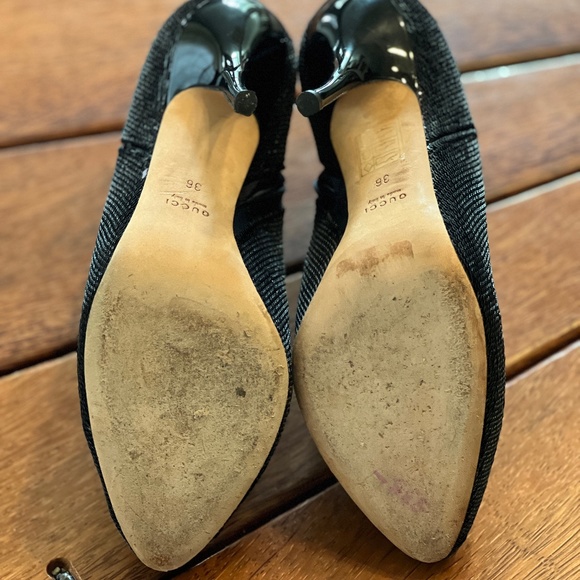 Gucci Black Sequin Ankle Booties Size 36 - Picture 4 of 8